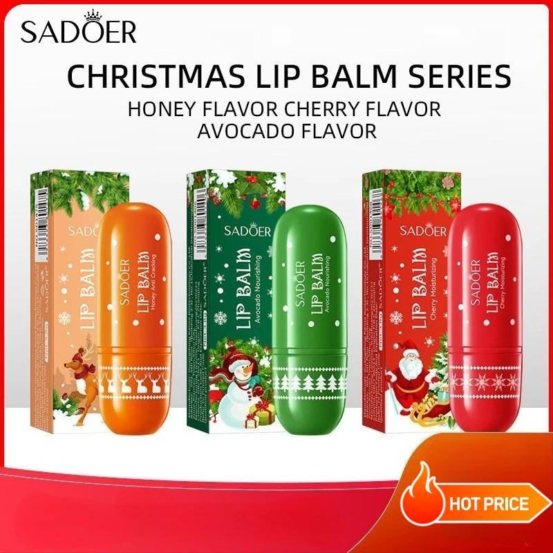 Christmas Fruit Honey Anti-chapped Lip Balm 3.8g Moisturizing Autumn and Winter Souvenir Girl Holiday Gift