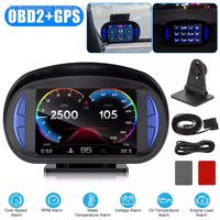 【M】P2 Car Digital Speedometer OBD2 GPS HUD Gauge Auto Display Alarm Water Oil Temperature Turbine Pressure On-board Computer