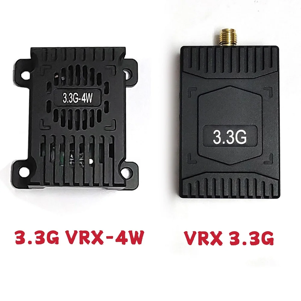 Long Range 3.3GHz 4W FPV Video Transmitter VTX 8CH 4000mW 3.3G VRX Receiver Kit for FPV RC Racing Drone Goggles ﻿