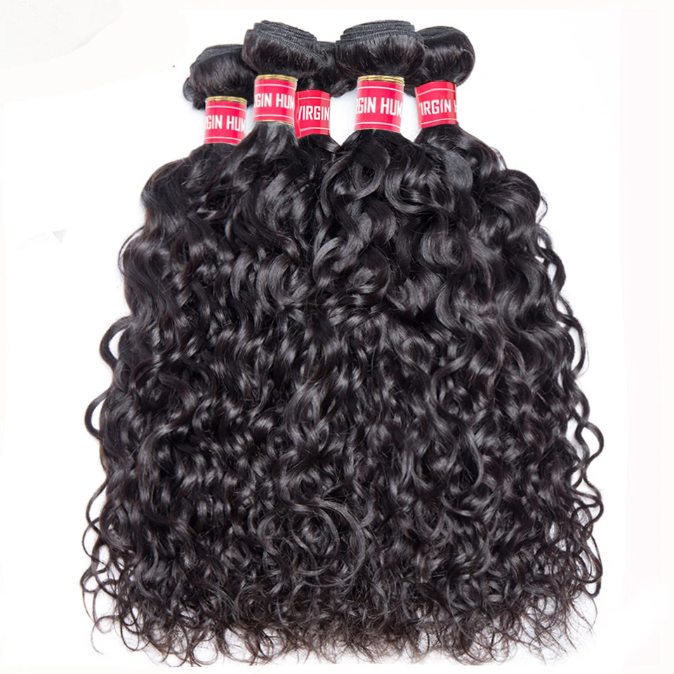 30 Inches Water Wave Bundles With Closure Brazilian Remy Wavy Human Hair Bundles With 4x4 Lace Closure Free Part Lulalatoo Hair