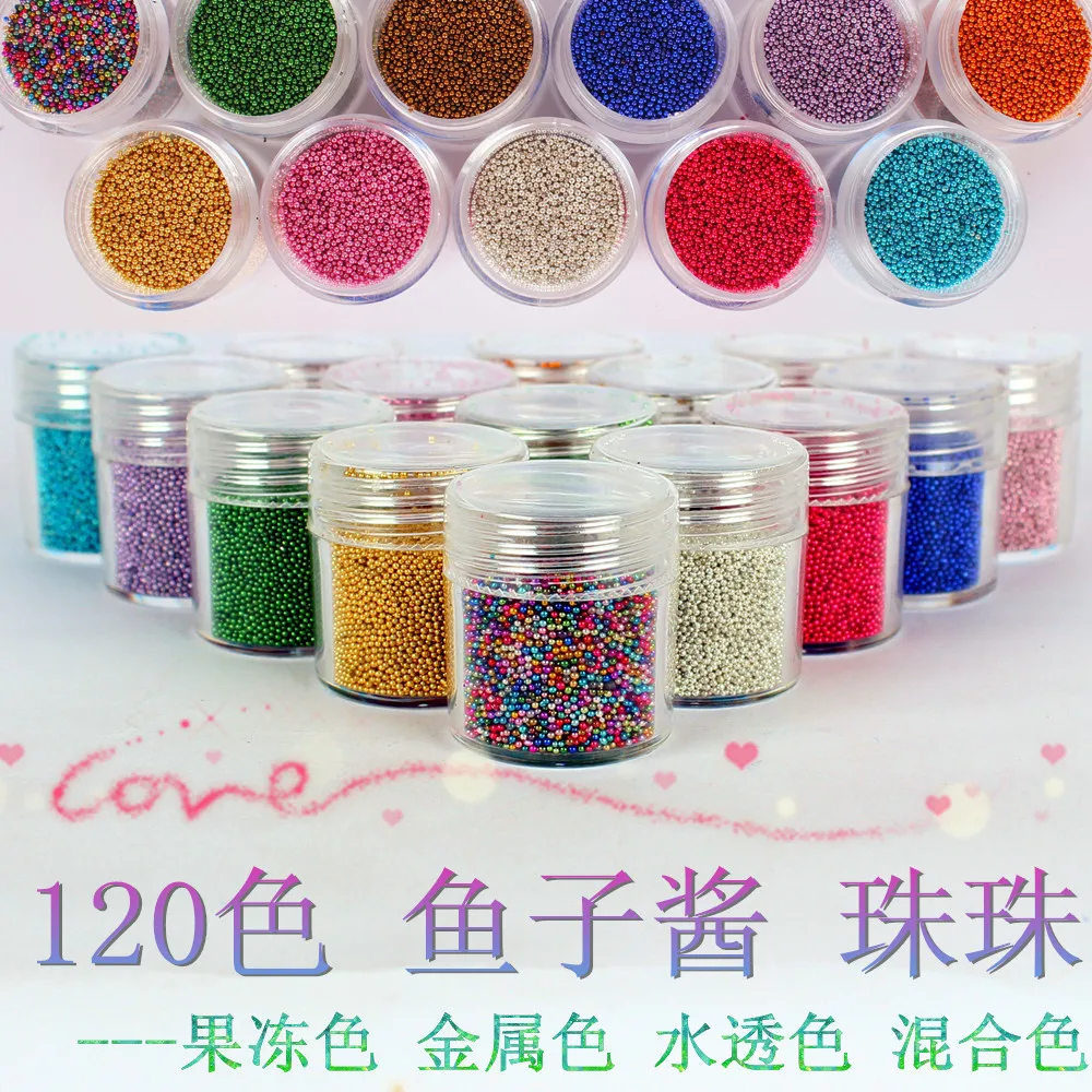 Caviar beads nail art small round bead color steel beads, glitter, paillettes, accessori per nail art