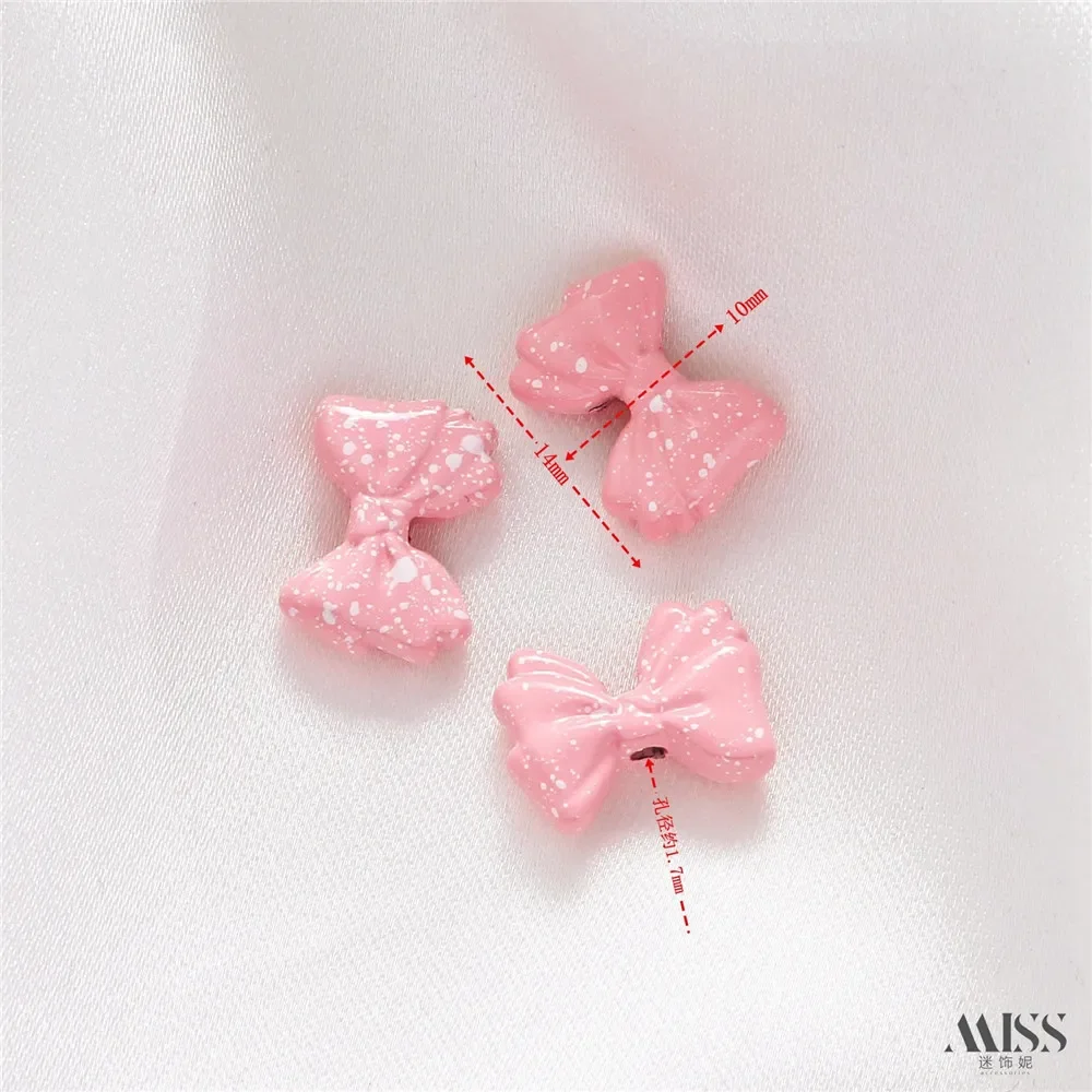 Peinture de rétention de couleur, série rose, blanc, mignon, perle à trou traversant, bricolage, Bracelet, collier, accessoires de ficelle