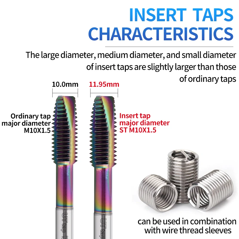 

UT TAP HSSE-M35 JIS Standard Insert Spiral Pointed Tap STI ST UNC 4-40 6-32 10-24 1/4 UNF 10-32 Machine Screw Thread Taps