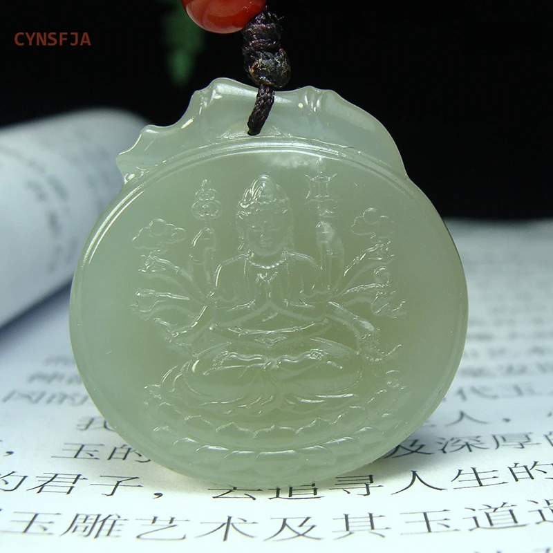 CYNSFJA New Real Certified Natural Hetian Nephrite Jade Unisex Lucky Amulets Jade Pendant Hand-Carved High Quality Best Gifts