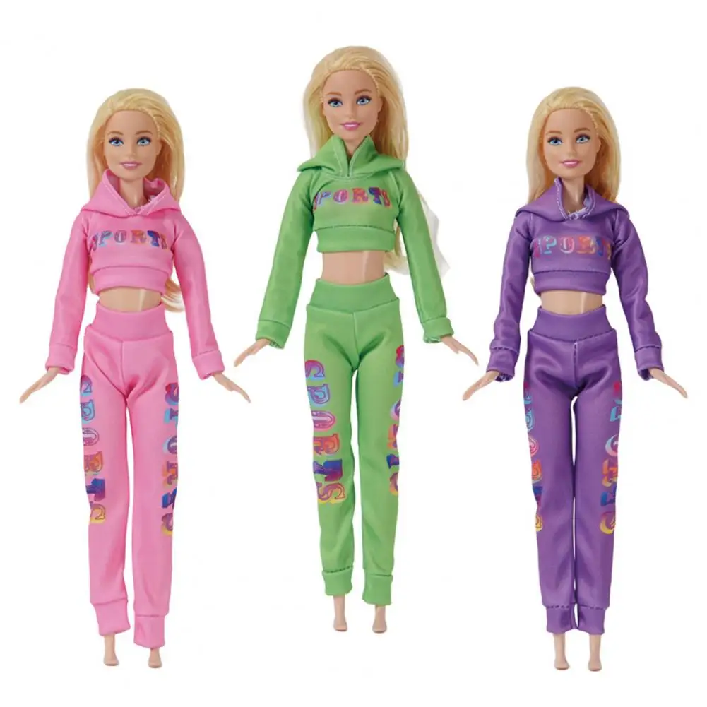 Doll Tracksuits Doll Outfits 11 Inch Doll Clothes Hooded Sports Suit Outfits for Girls Encourage Exercise Imagination for Active