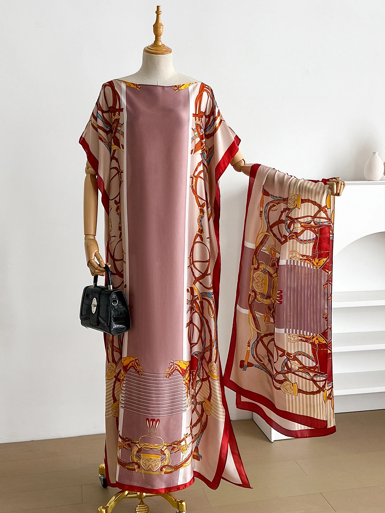 Robes africaines pour femmes, nouvelle mode d'été 2021, élégantes, en soie imprimée, longue, Hijab, Kaftan, surdimensionnées, Abaya du koweït