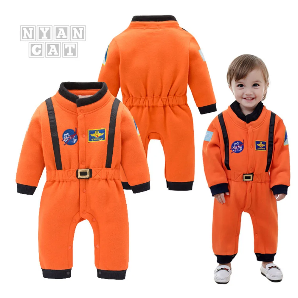 Astronaut Costume Space Suit Rompers for Baby Boys Toddler Infant Halloween Christmas Birthday Party Cosplay Fancy Dress