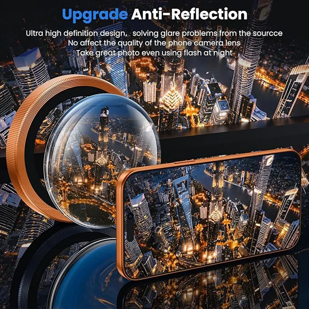 

Metal 3D Camera Lens Protector Ring for iPhone 17 pro Max Air 14 15 16 pro Max - Clear Glass Accessory for iPhone 17 pro 17 Air