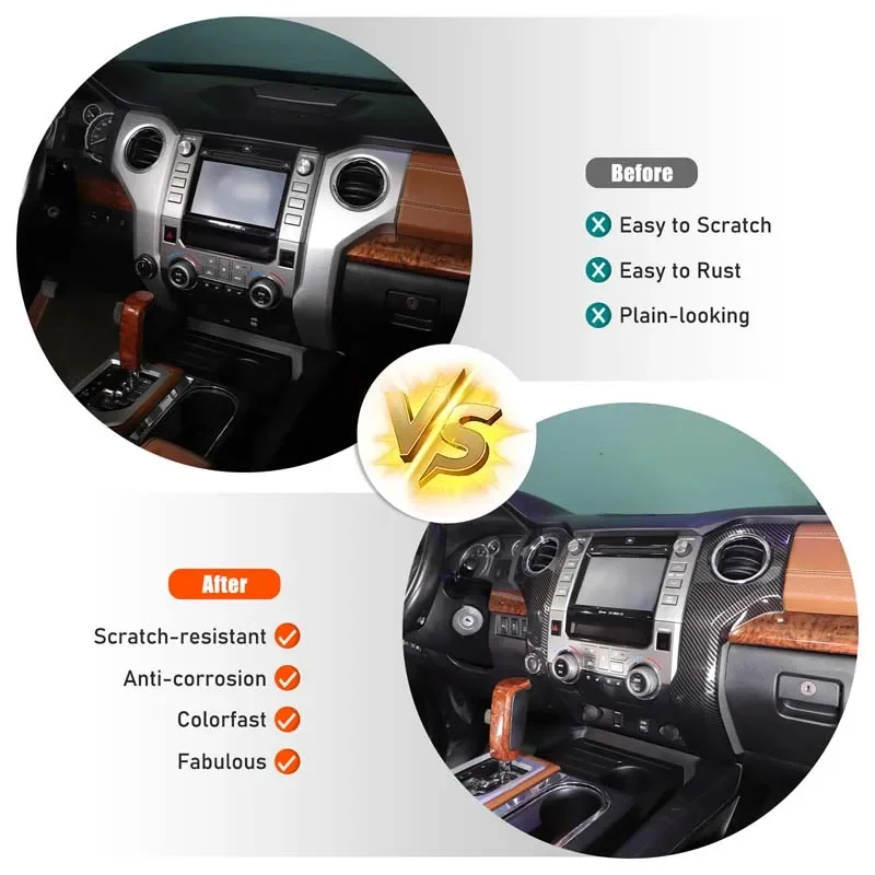 

ABS Carbon Fiber For Toyota Tundra 2014-2020 Car central control air outlet frame decoration sticker car interior accessories