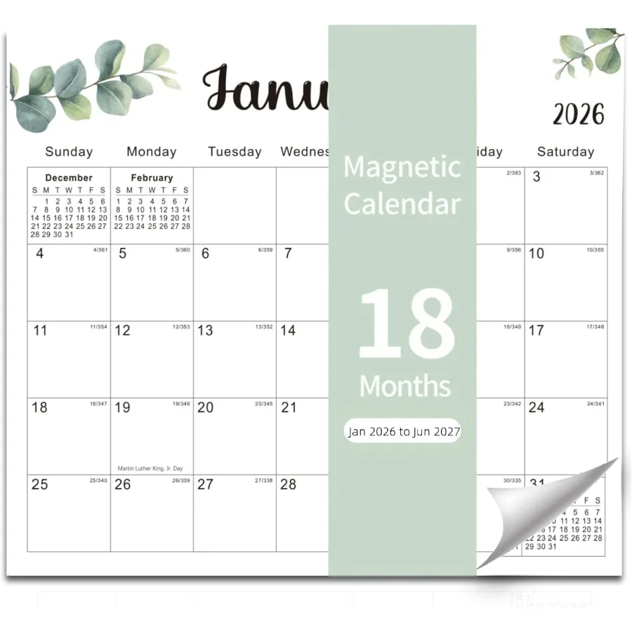 

Магнитный календарь на холодильник на 2026 годы. 18-месячный магнитный календарь на холодильник. Настенный календарь-планировщик на 2026 работают с января 2026 U.