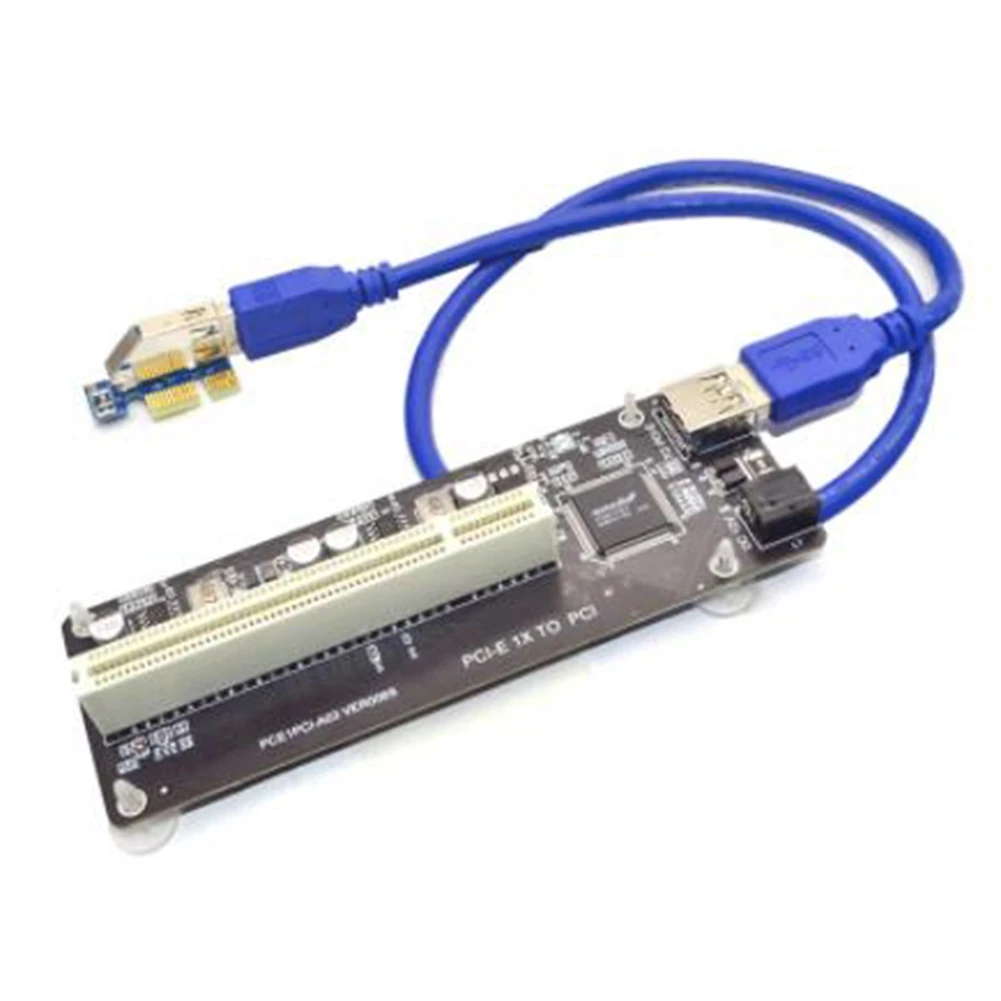 

PCIE PCI-E PCI X1 to PCI Riser Card Bus Card High Efficiency Adapter Converter USB 3.0 Cable for Desktop PC