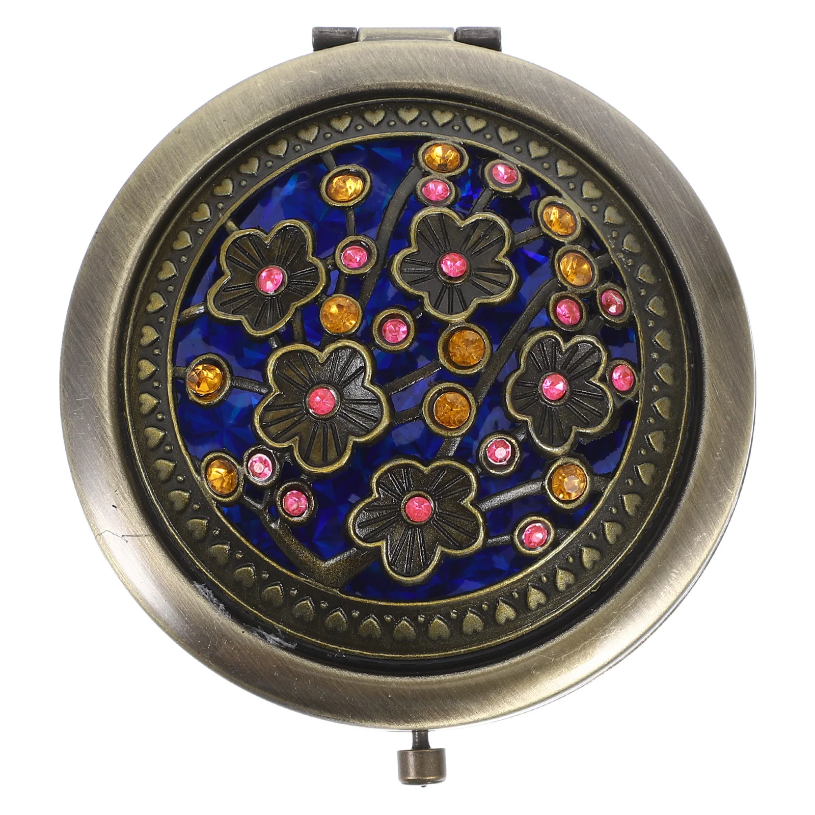 Retro Makeup Portable Compact Travel For Women High Definition Foldable Pocket Small Hand Mirror Daily Use Outdoor