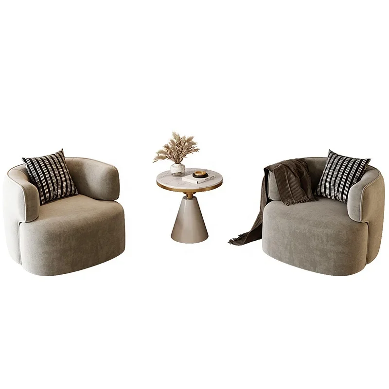 

New Arrival Guest House Reception Balcony Single Sofa Chair Living Room Beauty Salon Sofa Table Chair Combination Leisure Chair
