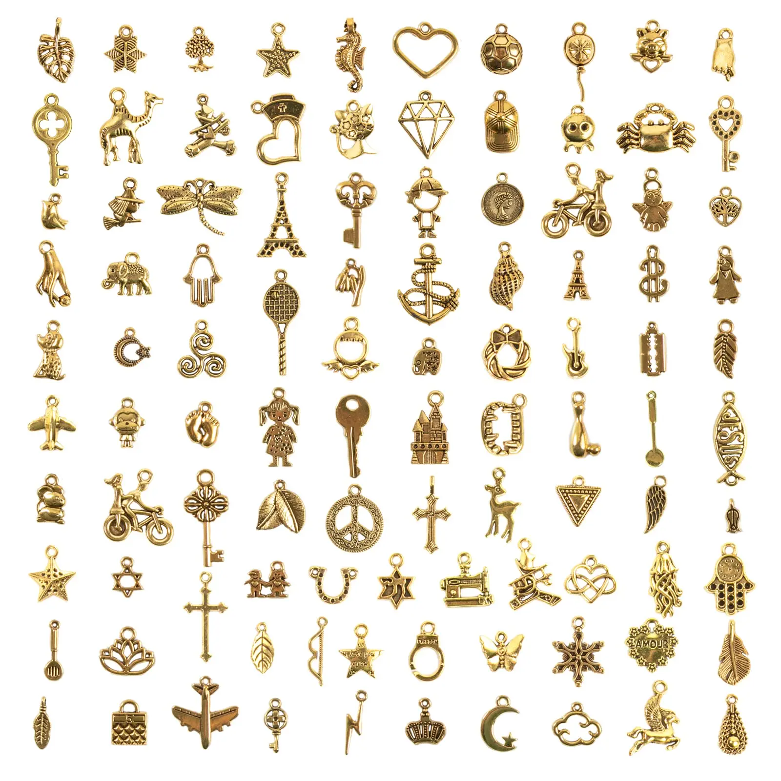 

50 шт. оптовые партии подвески для изготовления ювелирных изделий, смешанные гладкие металлические подвески, подвески, браслет, ожерелье, изготовление ювелирных изделий и рукоделие