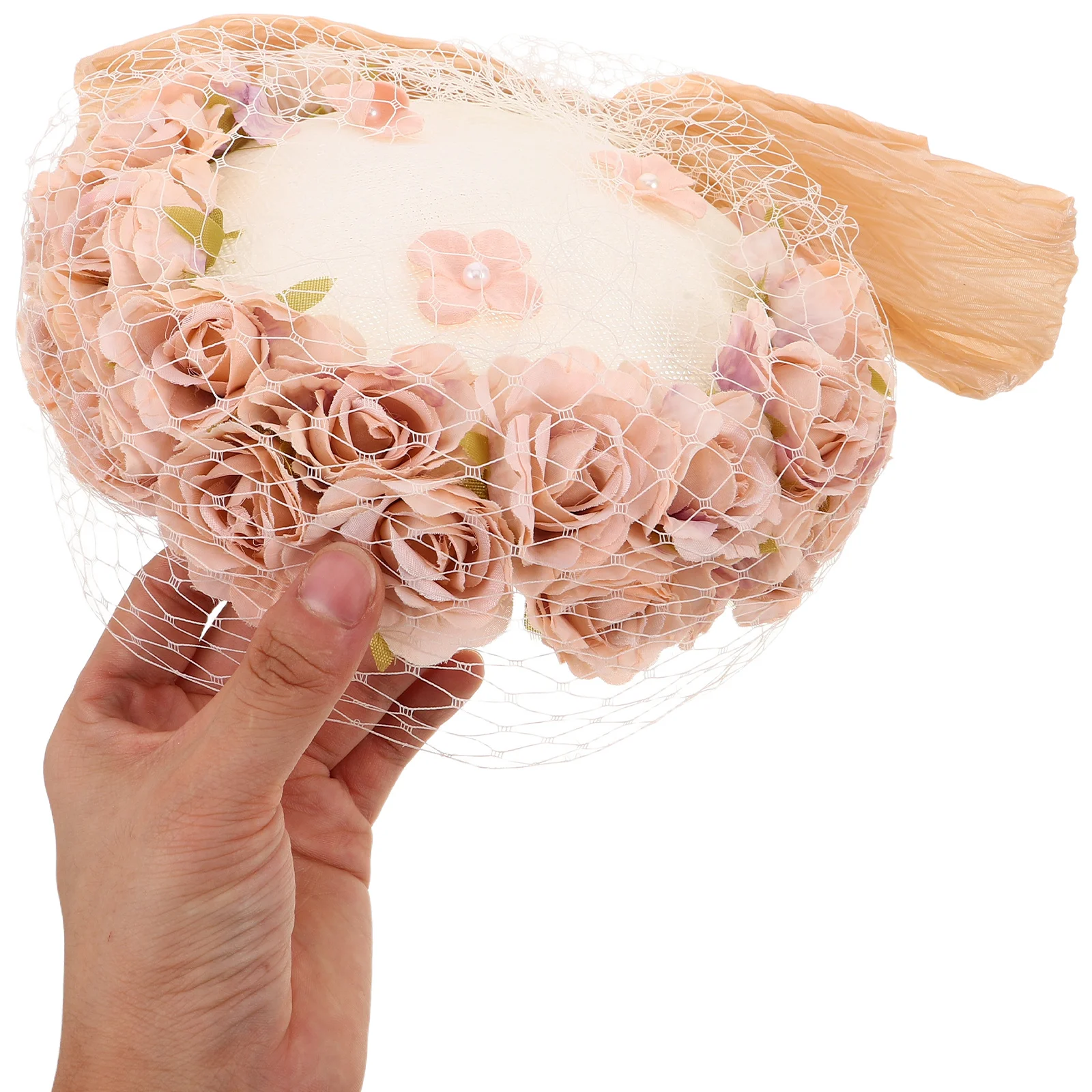 

Natural Flower Wedding Hat Bridal Fascinator Hair Band Elegant Headpiece For Women Vintage Style Outdoor Indoor Ceremony Bridal
