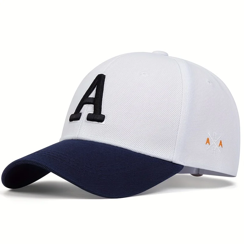Unisex Baseballkappen mit A-Buchstaben-Stickerei auf der Seite, für Frühling und Herbst, verstellbare Freizeitmützen für den Außenbereich, Sonnenschutzhüte, Sportkappen – Detail 8