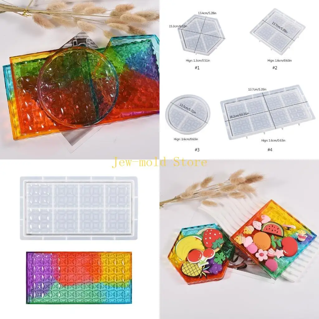 

C71B Jewelry Plate Sturdy Silicone Mould for Resin Concrete Cement Art Projects