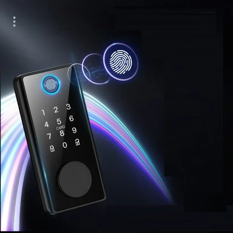 Smart Deadbolt Locks Digital Tuya App Biometric Fingerprint Password Keyless Electronic Locks front Door Alexa Keypad Lock