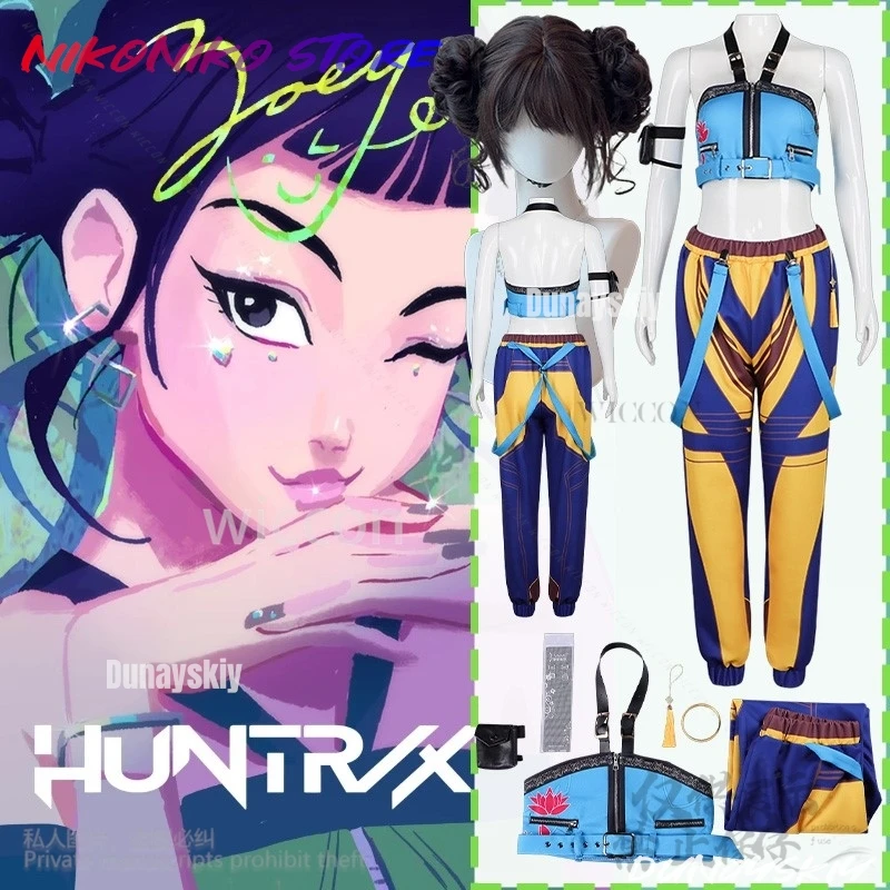 

Anime Movie Demon Kpop Girl Group Cosplay Zoey Singing Costume Jirai Kei Girls Punk Y2K Halter Backless Top Halloween Party Cos