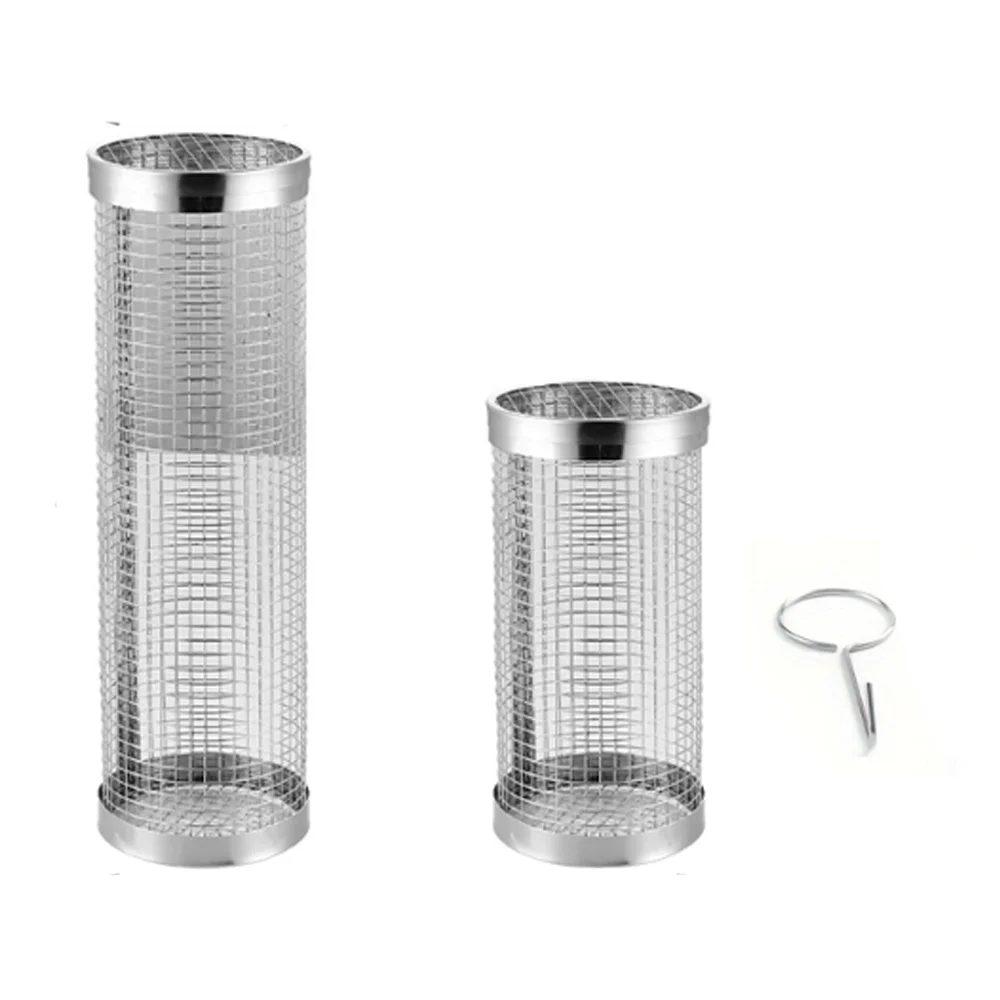 Rolling Grilling 、Stainless Steel BBQ Net Tube Baskets Accessories Tools for Vegetable Fish Meat Food Camping