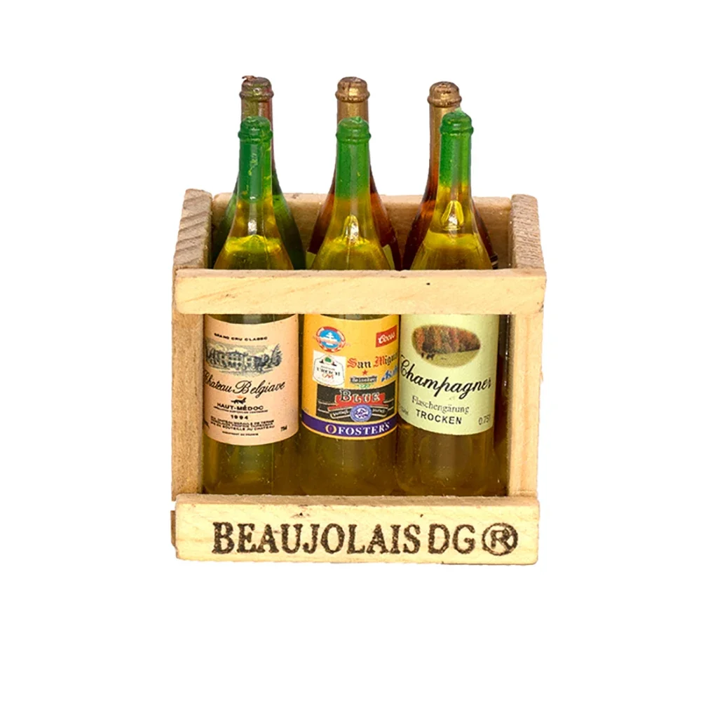 1Pcs RC Car Accessories Decoration Mini Wine Bottle Wooden Wine Box for 1/10 RC Rock Crawler Axial SCX10 TAMIYA C01 D90 TF2 TRX4