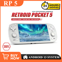 Retroid Pocket 5 Handheld Game Console 5.5'' AMOLED Screen Android13 Joystick RGB Lighting Effect Active Cooling Video Games