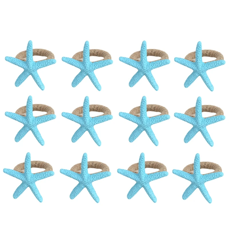 Starfish Napkin Rings Set Of 12 Ocean Coastals Nautical Wedding Holiday Party Beach Table Decor