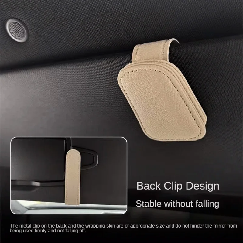 

Car Sunglasses Holder Magnetic Leather Clip Ticket Holder Car Accessories