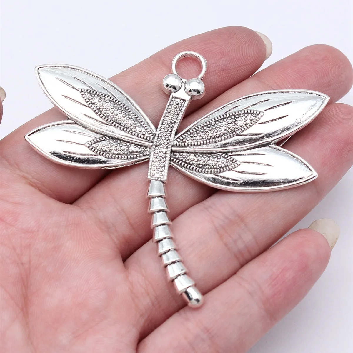 WYSIWYG 2pcs 67x59mm 2 Colors Dragonfly Charms Pendant For DIY Jewelry Making Handmade Jewelry Craft Findings