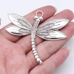 WYSIWYG 2pcs 67x59mm 2 Colors Dragonfly Charms Pendant For DIY Jewelry Making Handmade Jewelry Craft Findings
