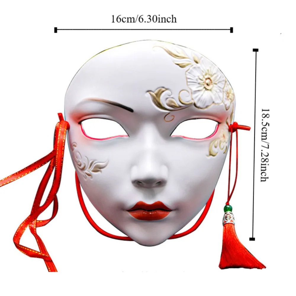 Fancy Masquerade Ancient Style Face Mask Cosplay Prom Props Eye Mask Kabuki Kitsune Mask Party Supplies Anime Cosplay Pros Show