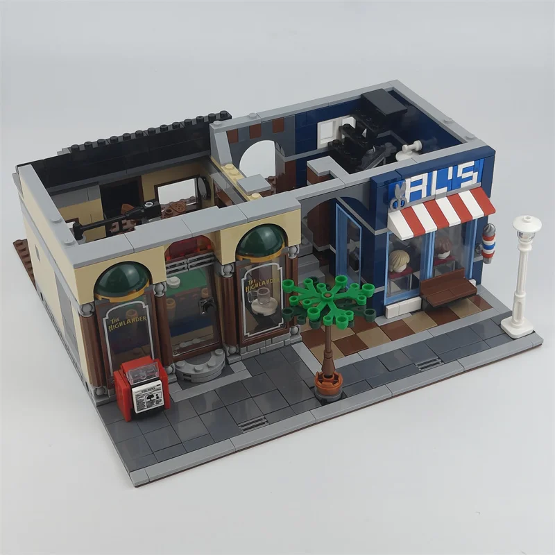 Modèle de maison classique Street View, jouets d'architecture, blocs de construction d'agence de détective, briques de haute qualité, cadeaux de noël 10246