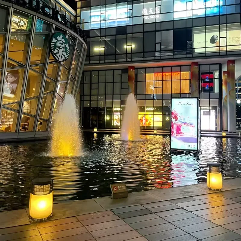 Water Fountain Small Programmable Interactive Fountain Light Sync Decor Mini Pond Courtyard Garden Fountain