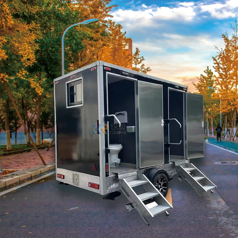 Mobile Toilet Shower Rooms Trailers Portable Bathroom with Toilet Camping Toilet Carts Outside Restroom Trailer