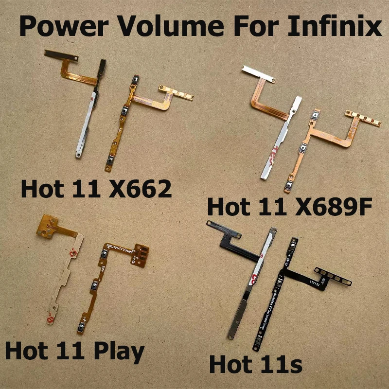 Power Switch On Off Volume Key Button Flex Cable Replacement Parts For Infinix Hot 11 11s Play X662 X689F X6812