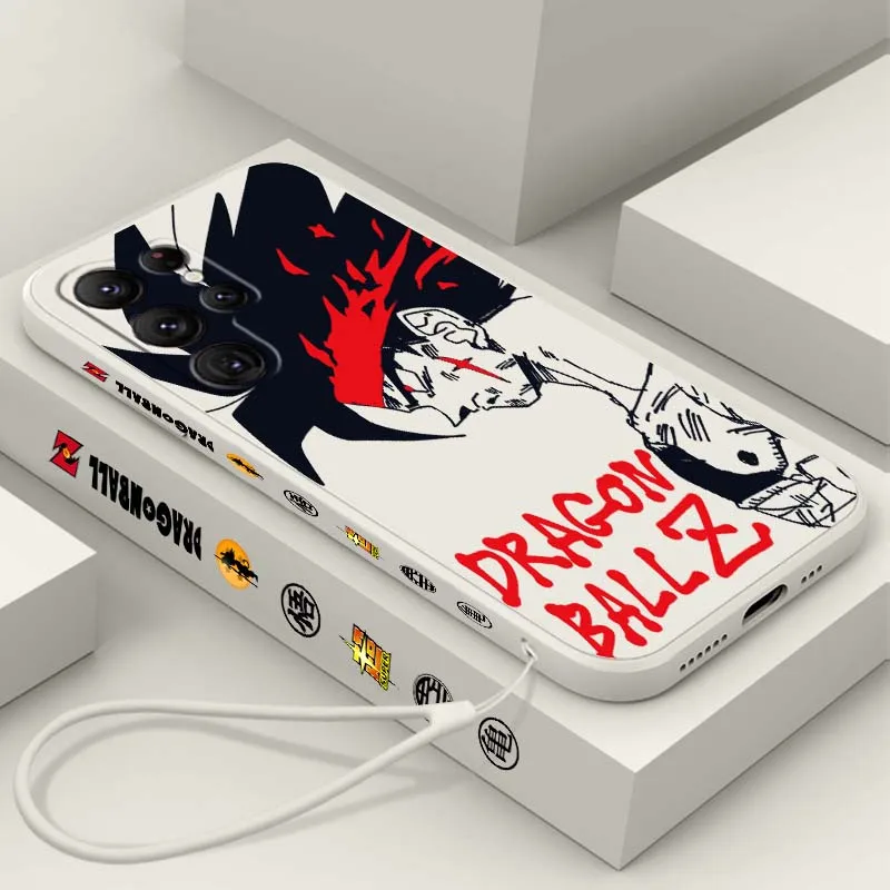 

Anime Goku Dragon Ball Dark Phone Case For Samsung Galaxy S26 S25 S24 S23 S22 S21 S20 S10 Edge Ultra Plus FE Liquid Left Rope