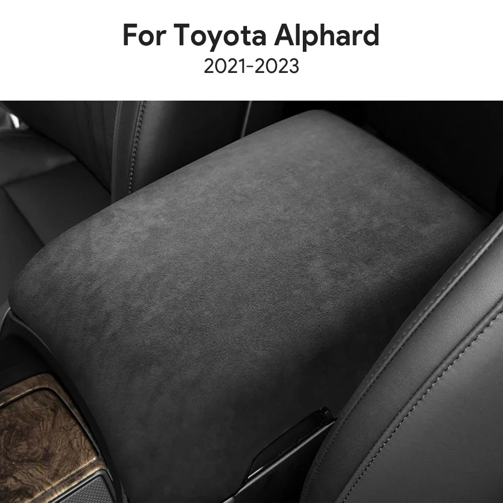 Italian Premium Suede For Toyota Alphard Vellfire 10 20 30 Series 2021-2023 Car Central Control Armrest Cover Trim Accessory