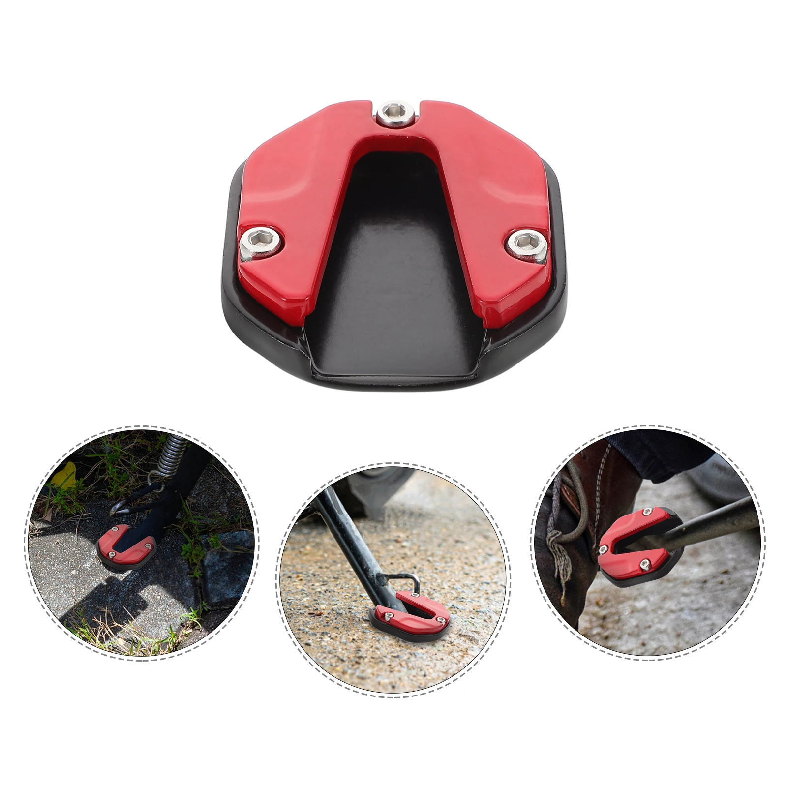 

Motorcycle Kickstand Pad Metal Anti Slip Sturdy Side Stand Plate For Motorbike Replacement Part Enhanced Stability Easy