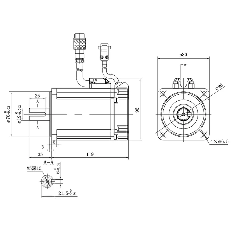 2026 HOT 1500W 48V 2500rpm High Torque 6Nm 130mm Brushless DC Servo Motor with IDS850PRO Drive with CANbus Driver and view 3