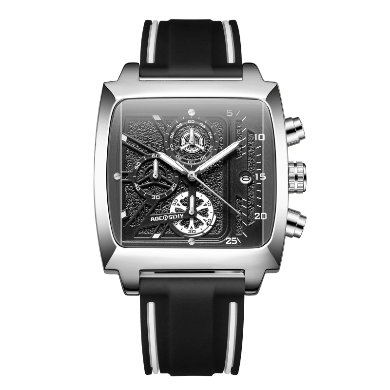 Часы наручные мужские водонепроницаемые, модные повседневные светящиеся многофункциональные с календарем и силиконовым ремешком, праздничный подарок