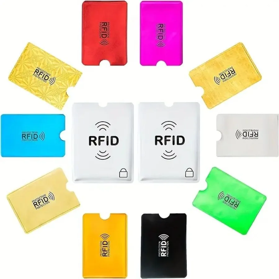 

24pcs RFID Blocking Sleeves Aluminum RFID Blocking Card Holders 20pcs Credit Card Holders In 10 Colors 4pcs Passport Protectors