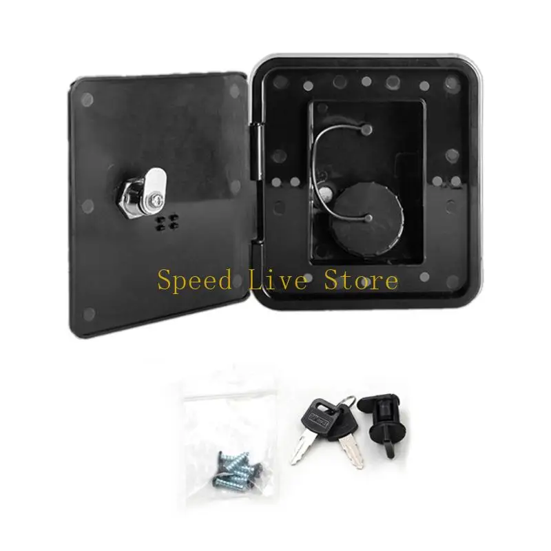 547C Caravan-Square Gravity-Fresh Water Inlet-Filling Pan for Hatch Cover Lockable RV Trailer Pressure Port Integrated Water