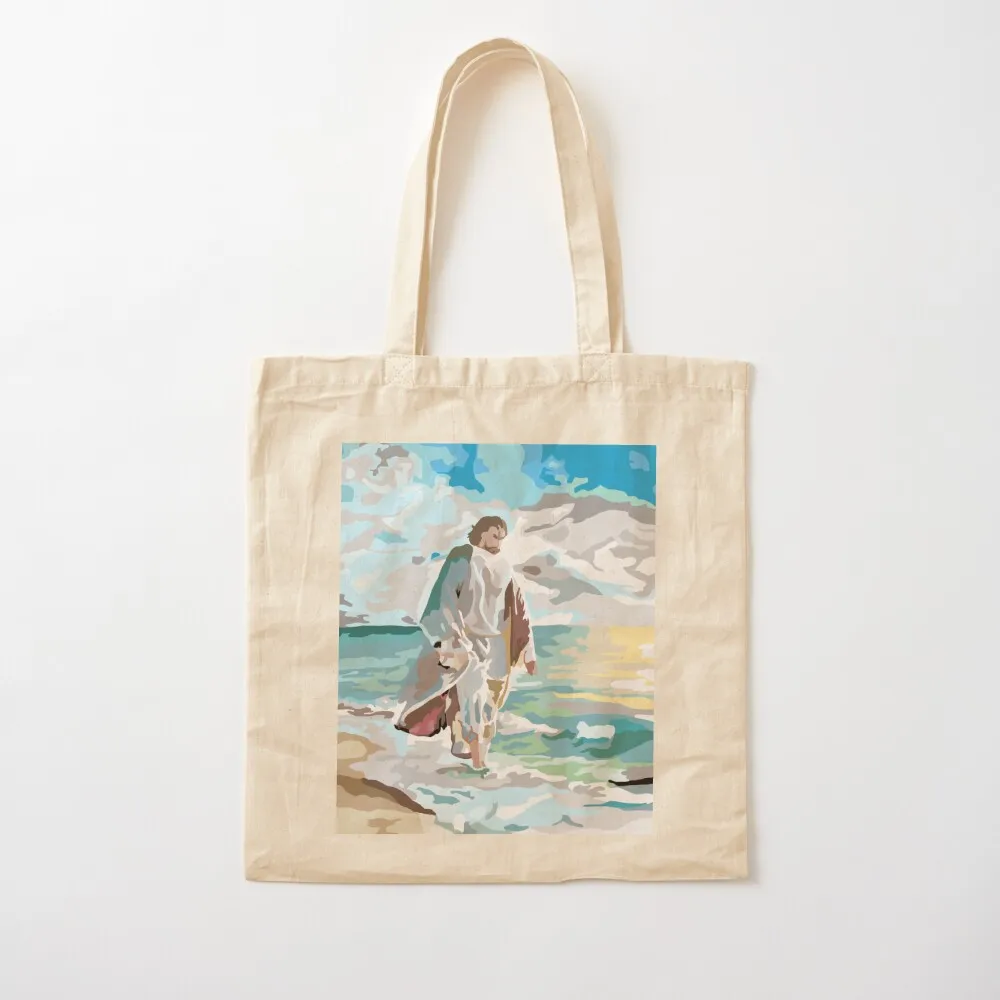 Jesus on Water Tote Bag Eco bag Woman shopper bag reusable grocery bags