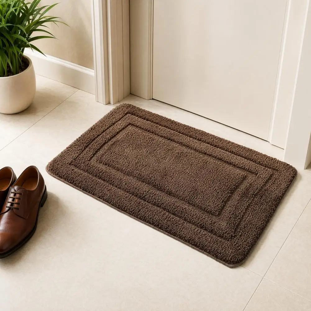 Non-curling Floor Mat Non-slip Rug for Tiles Microfiber Bathroom Rug with Non-slip Rubber Sole Quick-dry Water for Room