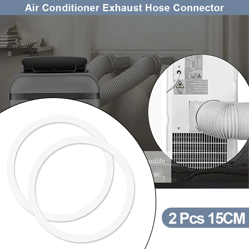 Portable AC Exhaust Hose Coupler 15cm(6 Inch) Flange Tube Connector Flat Mouth Window Adapter Interface Air Conditioner Parts