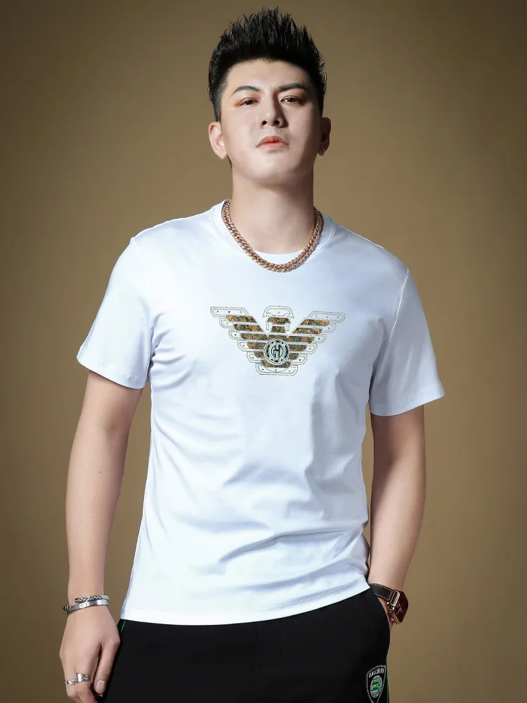 

Slim Fit ort Sve T-irt round Ne Glitter Trendy Thin Summer Men's Faionable Knitted Cotton Blend Cool Feeling