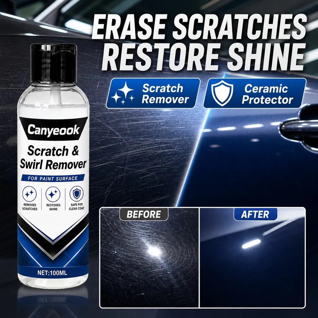 CANYEOOK Scratch & Swirl Remover 100mL Remove Scratches Swirl Marks Restore Shine Ceramic Sealant for All Car Paint Colors