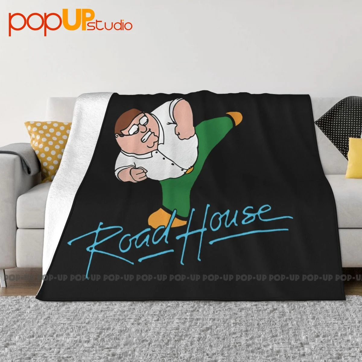 Peter Griffin Road House Blanket Plush For Bed Coral Fleece Couch Blanket For Sofa Bedroom