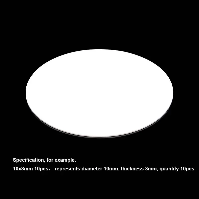 10Pc Thick 0.5/1/1.5/2/3/4/5/6mm Solid PTFE Sheet Round High Temperature Seal Gasket Pad Dia 5/8/10/12/15/18/20/25/30/40~100mm