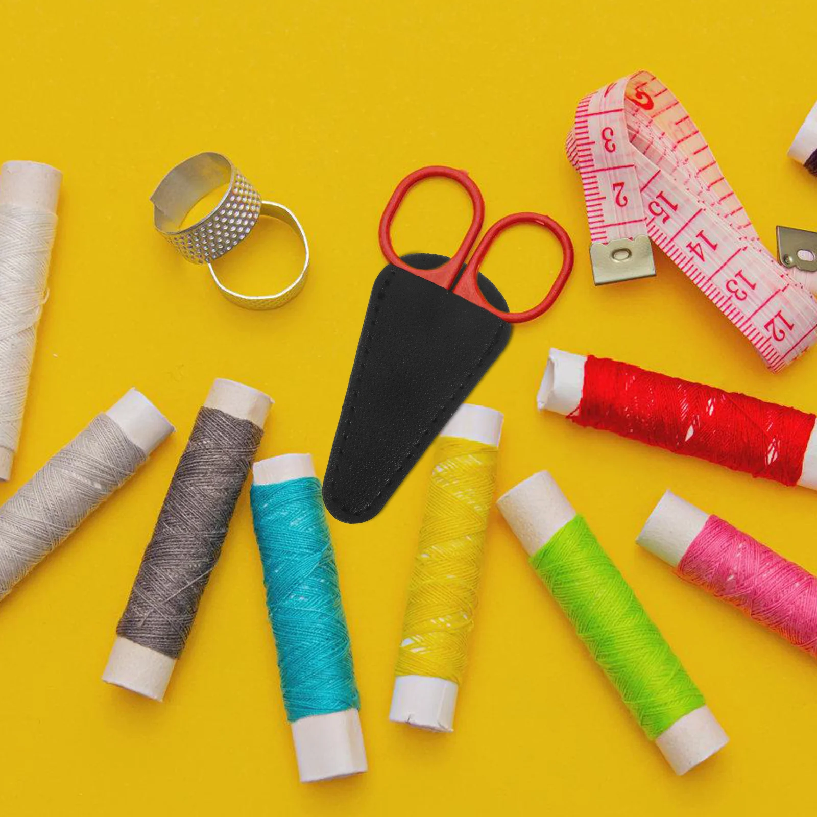 

4pcs Portable Pu Scissors Cover Protector Scissor Sheath For Sewing Embroidery Salon Tool Tip Protection